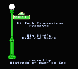 Sesame Street: Big Bird's Hide & Speak title screenshot